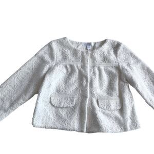 Patachou girls ecru nuetral natural lace knit cardigan sweater size 2